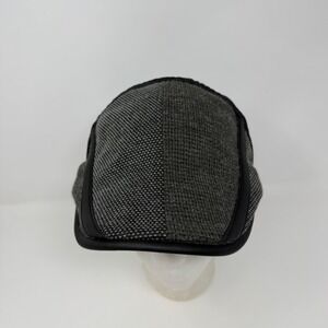 Jamont Mens Gray‎ Mixed Texture Flat Cap Newsboy Hat Adjustable Snap Back Size L
